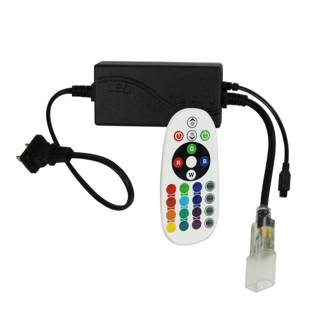 Adaptador con control manguera Neón RGB 50mts